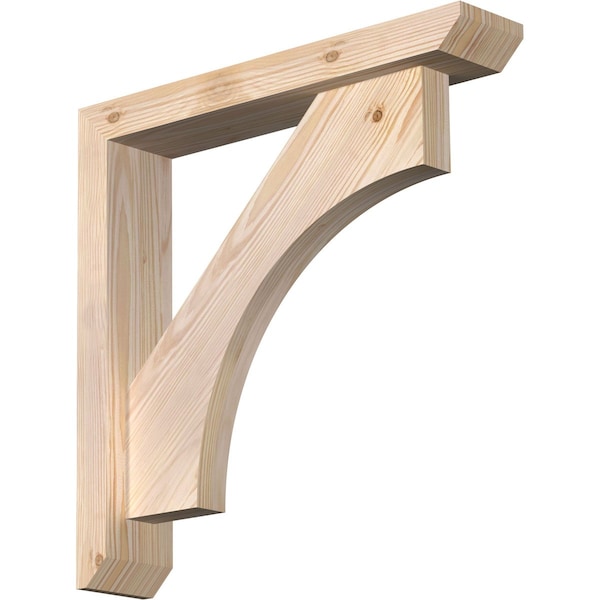 Ekena Millwork Westlake Slat Smooth Bracket w/ Offset Brace, Douglas Fir, 3 1/2"W x 18"D x 18"H BKT0402X18X18WTL06SDF - main